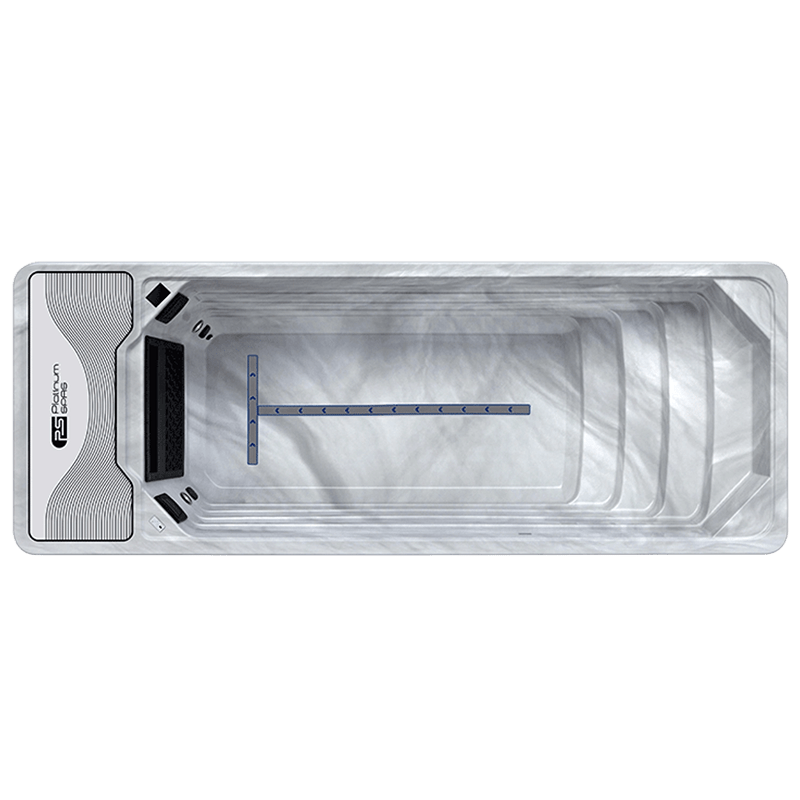 Swimspa mit breiten Stufen von oben