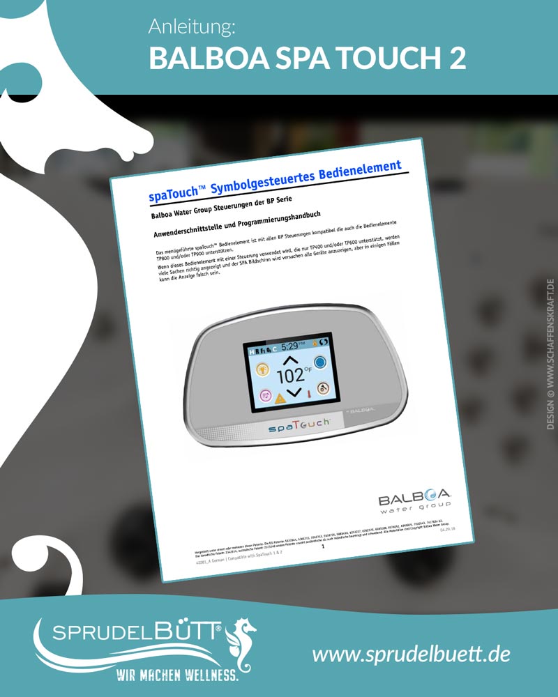 Balboa Spa Touch 2 Anleitung und Display