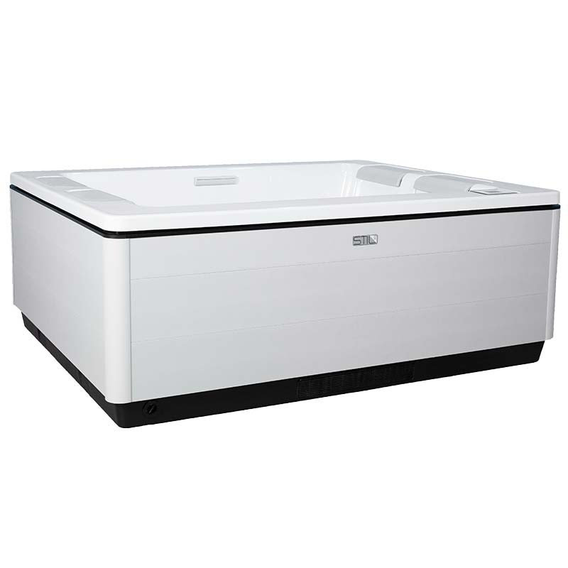 Moderner weißer Whirlpool mit klaren Linien