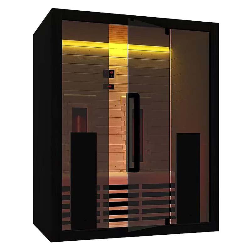 Infrarotsauna mit Glastür und Beleuchtung