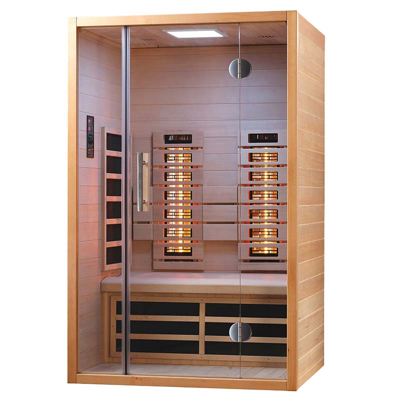 Infrarot-Saunakabine aus Holz mit Glastür