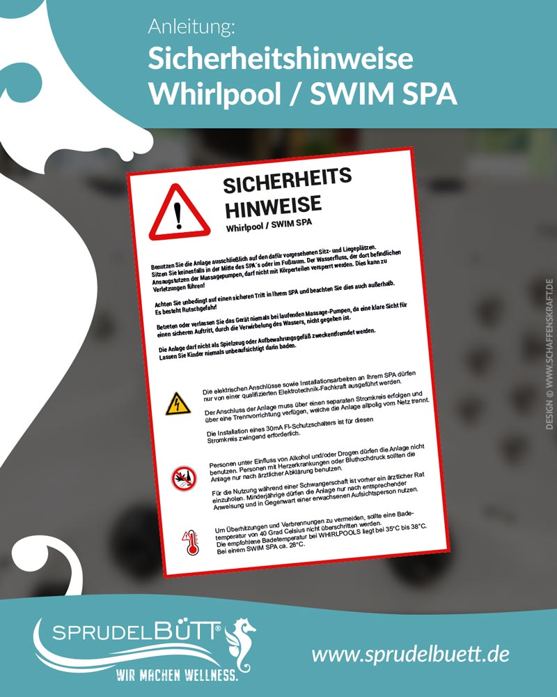 Sicherheitshinweise Whirlpool / Swim Spa